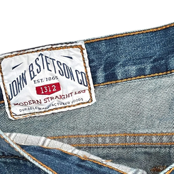 John B. Stetson 1312 Modern Straight Leg Jeans Western Rodeo Size 30x32 - Picture 4 of 10